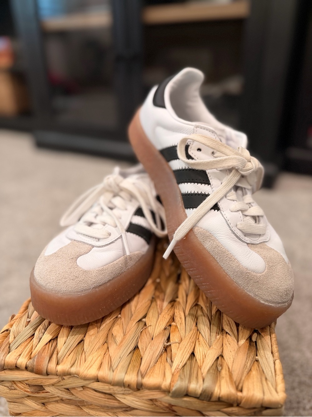 Adidas Samba XLG White Black Gum Platform Sneakers Women’s Size 6